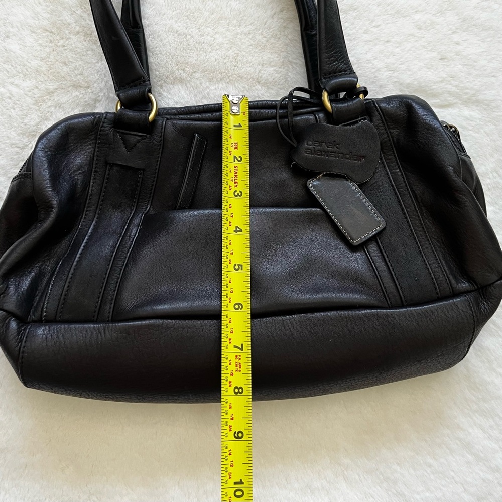 DEREK ALEXANDER BLACK LEATHER BAG CLASSIC CAPSULE WARDROBE STYLISH MINIMALIST - Picture 8 of 12